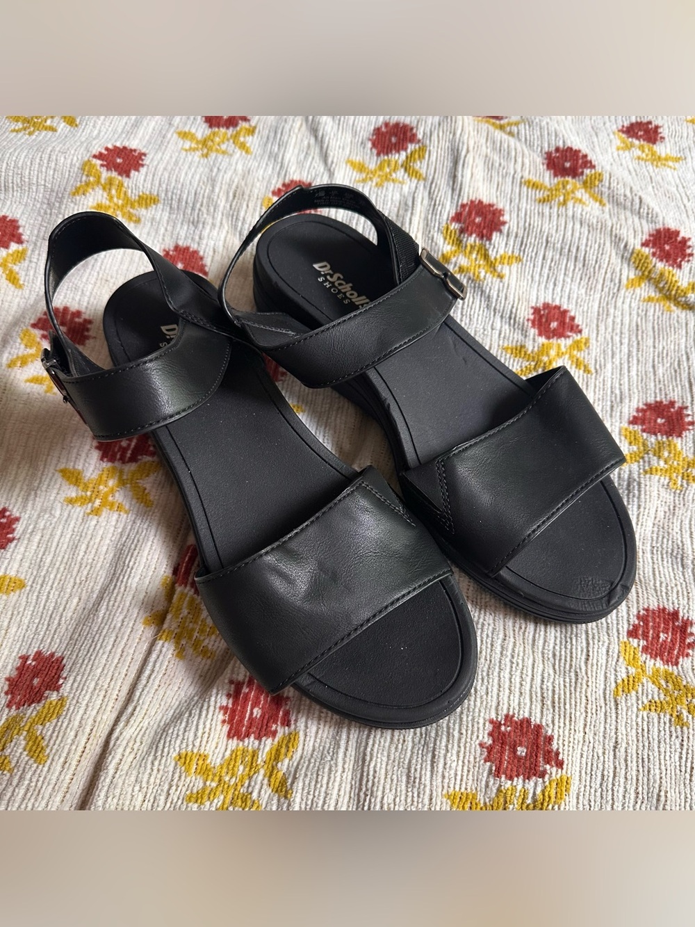 Dr. Scholls Women's Time Off Sky Sandal black 7.5 black leather strappy shoes - Picture 8 of 15
